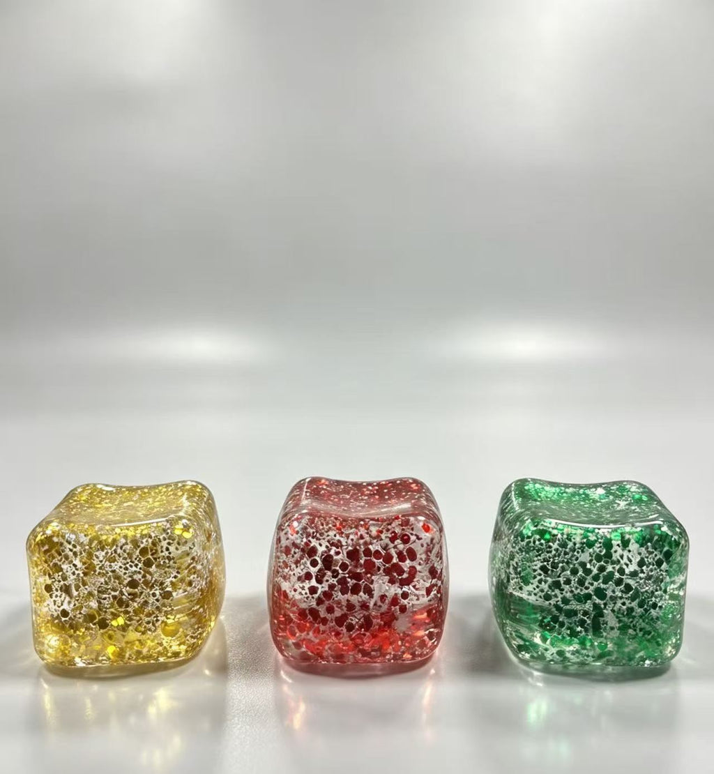 NeeDoh Nice Cube Christmas Glitter Edition - Super Solid Squishy Stress Relief Fidget Toy
