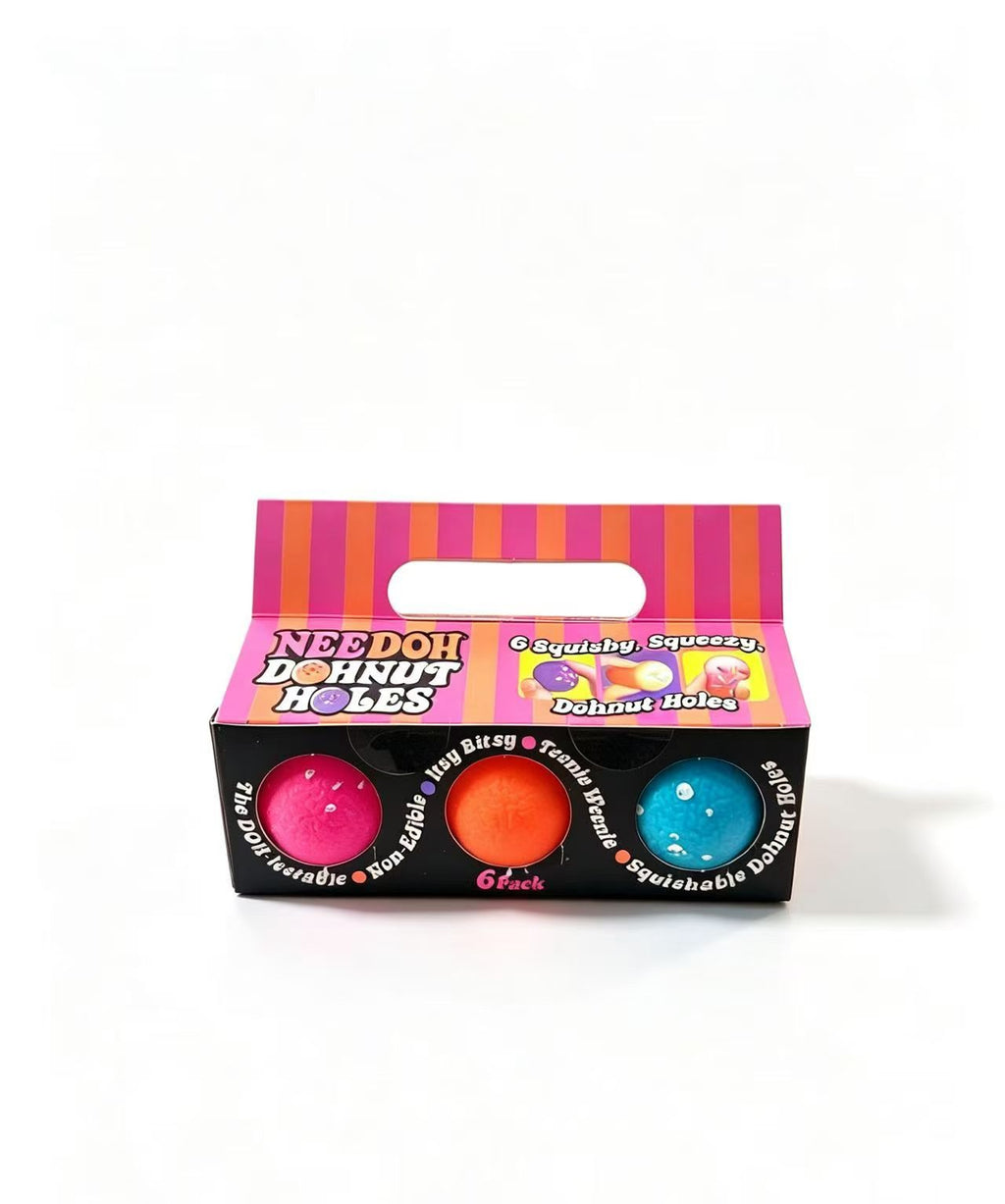 NeeDoh Dohnut Holes 6 Pack Squishy Stress Balls | Sprinkle Mini Donut Fidget Toys