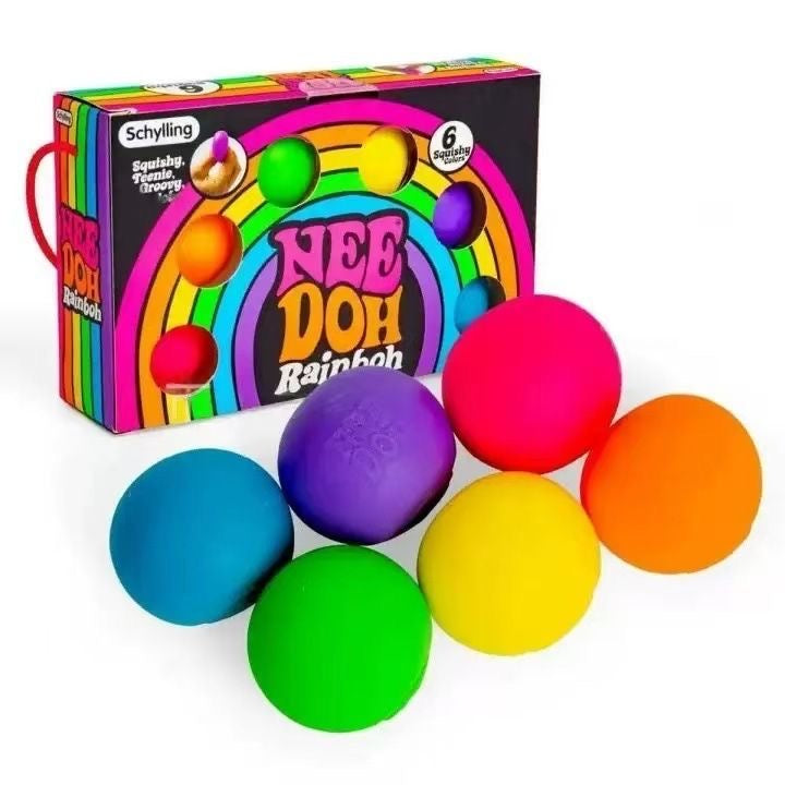 Rainbow Teenie NeeDoh 6-Color Squishy Sensory Stress Relief Ball