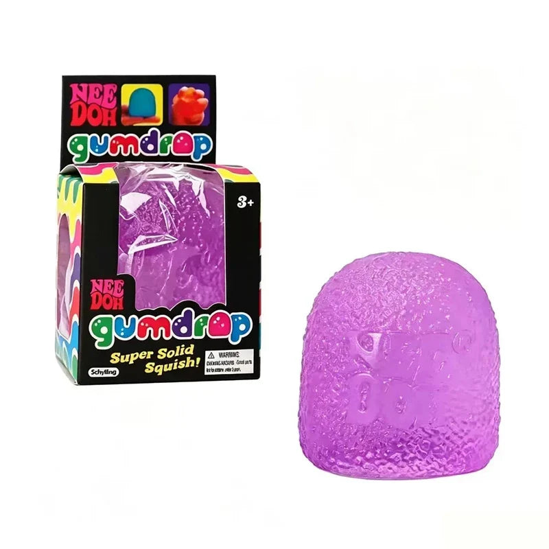 Needoh-Style Multicolor Gumdrop Squish Ball, Stress Relief Fidget Toy