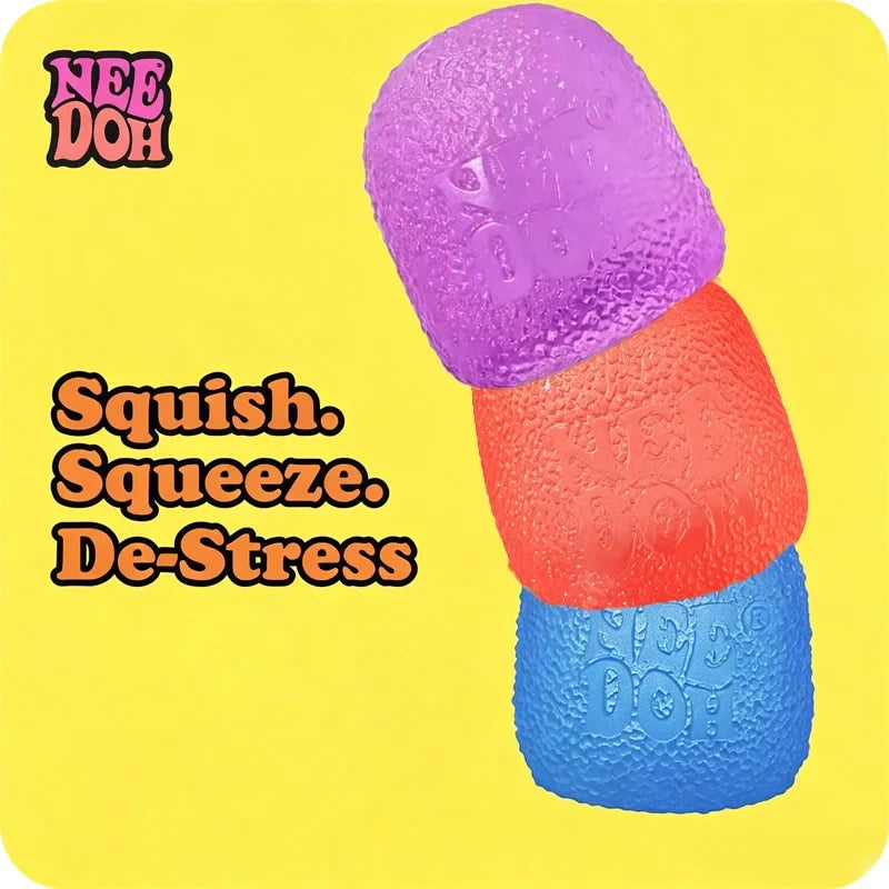Needoh-Style Multicolor Gumdrop Squish Ball, Stress Relief Fidget Toy